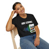 Vibe Coding Unisex Softstyle T-Shirt, Casual Graphic Tee, Tech-Inspired Shirt, Gift for Coders, Retro Vibe Shirt, Comfortable Everyday Wear