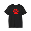 Avengers-Inspired Movie Poster T-Shirt with Paw Print Back