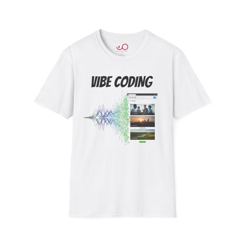 Vibe Coding Unisex Softstyle T-Shirt, Casual Graphic Tee, Tech-Inspired Shirt, Gift for Coders, Retro Vibe Shirt, Comfortable Everyday Wear