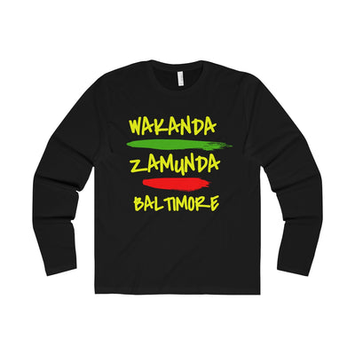 Wakanda Zamunda Black Green Long Sleeve Crew Tee