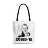 Covid 19 Finger Man Black and White Corona Virus Tote Bag