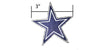 Dallas Star Logo 3" Embroidered Sew On Iron Fan  Patch