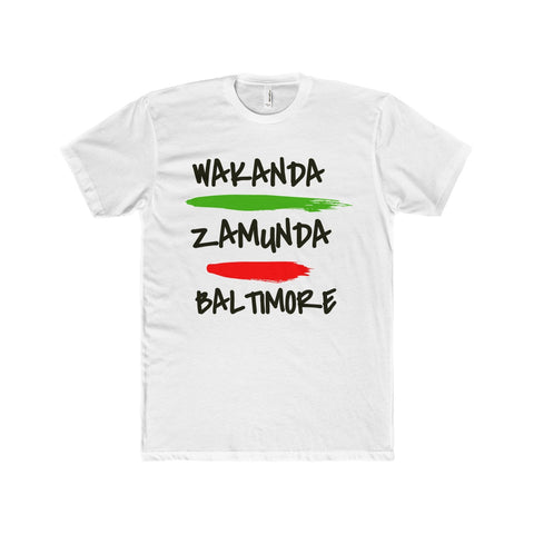Wakanda Zamunda Baltimore White Green Red T shirt Crew Tee