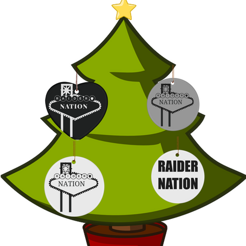 Raider Nation Christmas Tree Ornament Black And White Gift