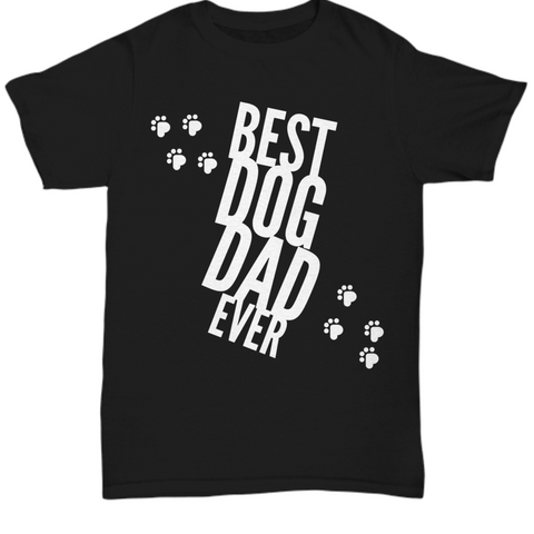Best Dog Dad Ever Paws Black T Shirt