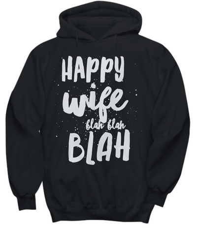 Happy Wife Black Hoodie