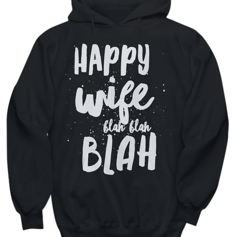 Happy Wife Black Hoodie